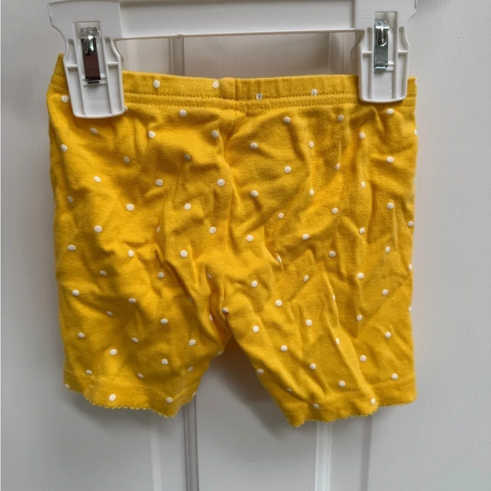 Carter's 2T Girls Yellow and White Polka Dot Soft Pajama Shorts